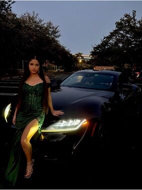 Cinderella Deep Green High-Low Evening Dress